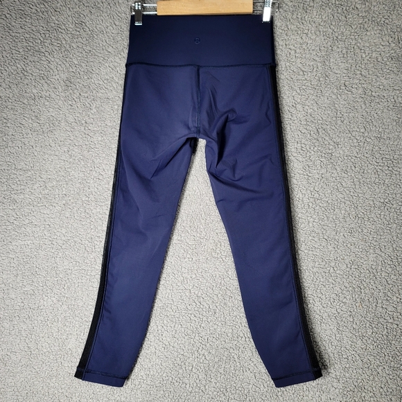 Lululemon High Times Pant (Wing Mesh) Leggings Womens 4 Deep Navy Luxtreme Yoga - Picture 12 of 16